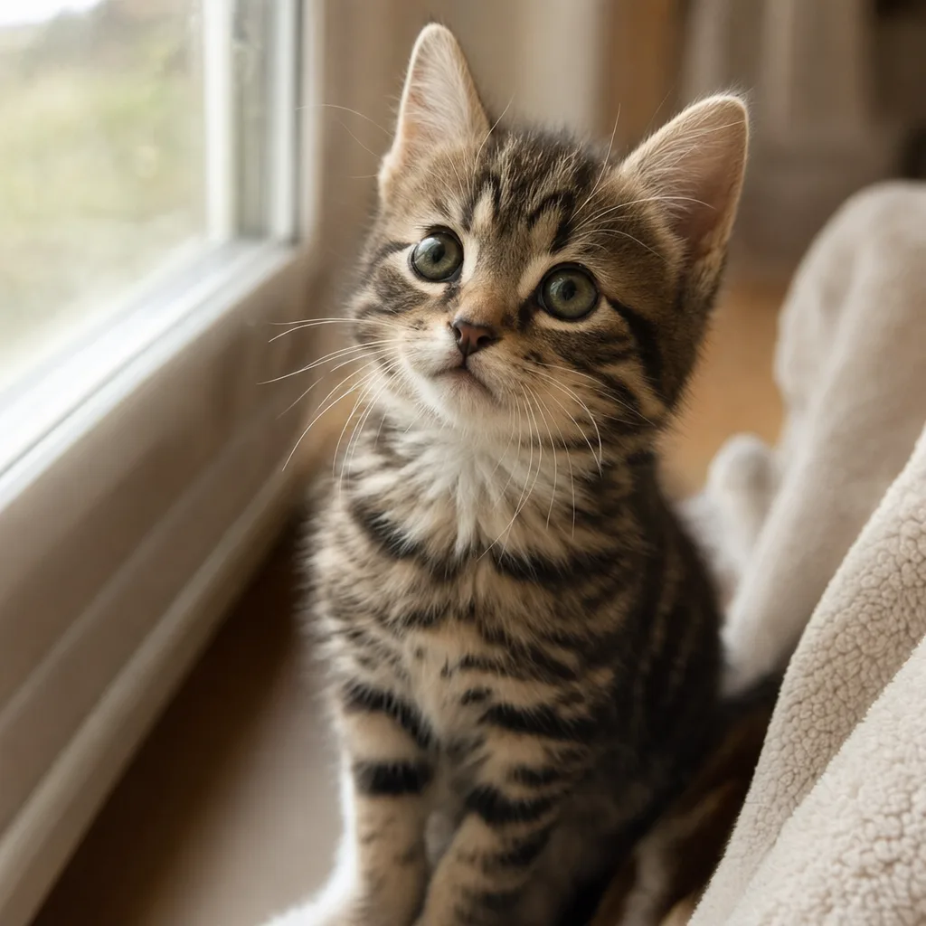 A cat gazing softly