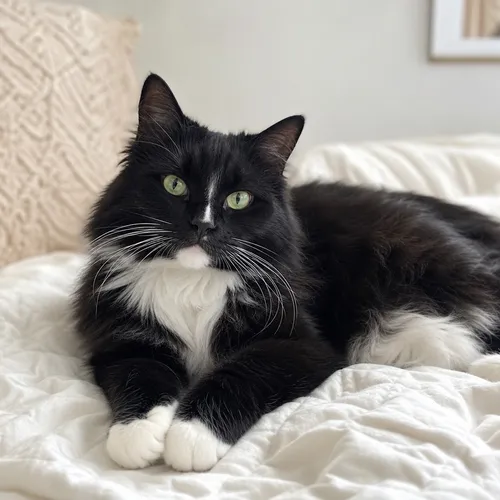 A tuxedo cat